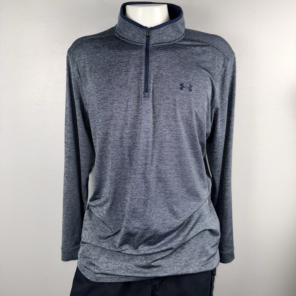 Under Armour Golf Pullover Men XXL Blue Playoff 2.0 Lightweight 1/4 Zip Stretch